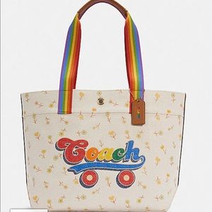 Coach Tote with Rainbow Roller Skate Graphic